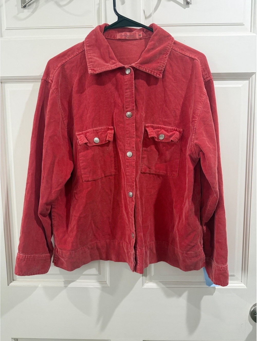Fresh Produce Red Corduroy Button-Up Jacket Medium